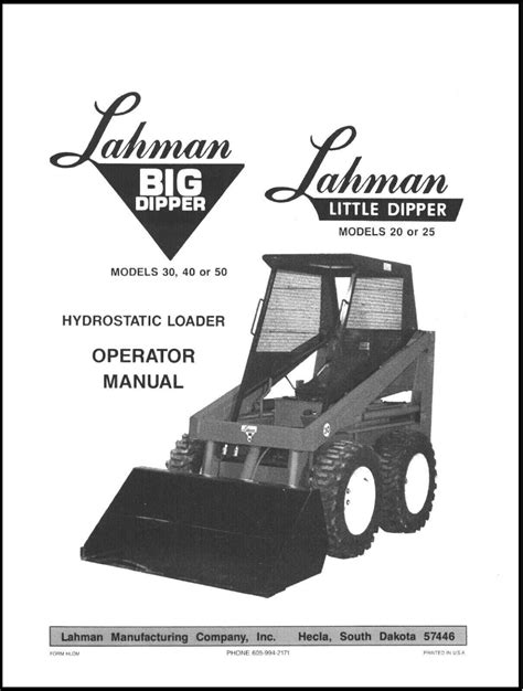 lahman skid steer little dipper|little dipper skid loader manual.